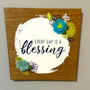 New Hallmark Wall Art “Every Day Is A Blessing” Featuring Pop~Out Flowers